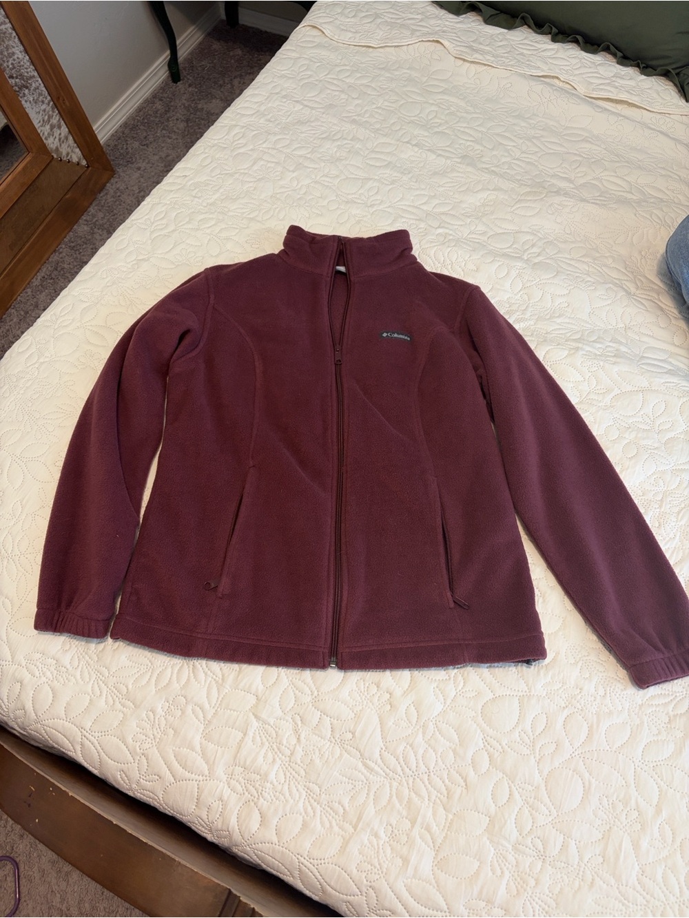 Columbia Womens Maroon Full-Zip Fleece Jacket